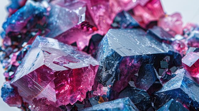 Close up image of Corundum macro mineral stone on a white background in rock