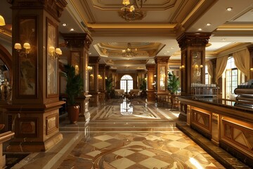Obraz premium Luxurious Hotel Lobby Interior Design