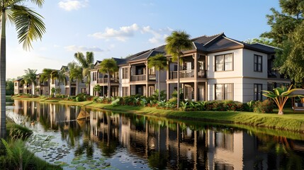Luxury Waterfront Townhomes at Sunset