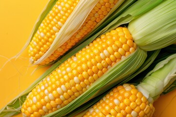 Golden Corn Delight: A Vibrant Display of Freshly Peeled Corn on the Cob