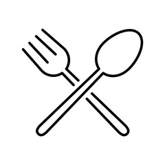 creative spoon and fork black white icon