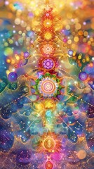 Spiritual healing and chakra energy flow. 