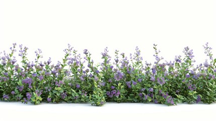 Beautiful Purple Flower Hedge, Generative AI