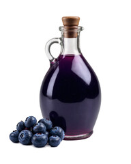 Isolated blueberry vinegar on a transparent PNG backdrop