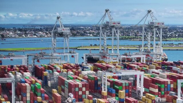Container loading cranes at Webb Dock in Port Melbourne
