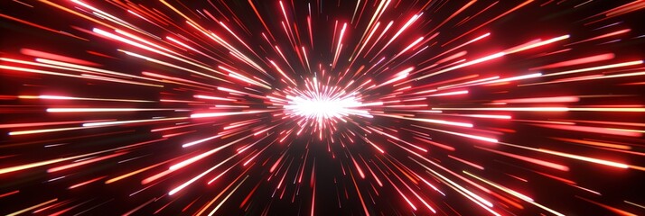 Abstract Light Streaks in Red and White