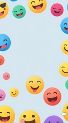 Obraz premium Emojis, empty space illustration, background