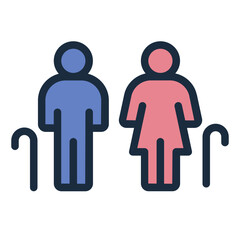 Aging People data population icon