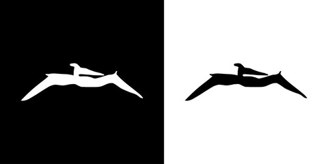 Dinosaur icon. Ancient animals. Giant beast. Black icon. Silhouette. © FistaPrayudha