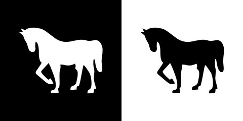 Horse icon. Animal icon. Land animals. Sea beast. Insect icon. Black icon. Silhouette.