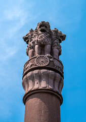 lion statue on the roof of a church