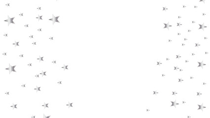 Celebration background with ribbons isolated. Falling confetti, holiday border. silver stars decoration. birthday celebrate, anniversary, Christmas, New Year. Vector illustration
