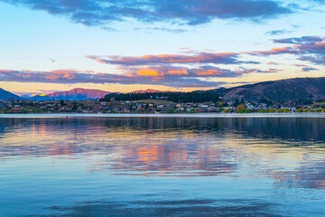 Landscape Scenery Lake Wanaka, South Island New Zealand; Sunset Time
