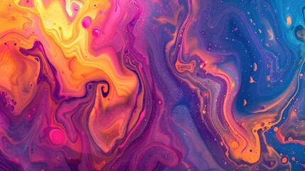 Fototapeta premium Vibrant liquid marbling paint background with abstract texture and intense color mix