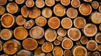 Pile of naturial log round teak wood tree stump texture 3