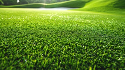 Texture of grass field for design concept of golf course soccer field or sports background