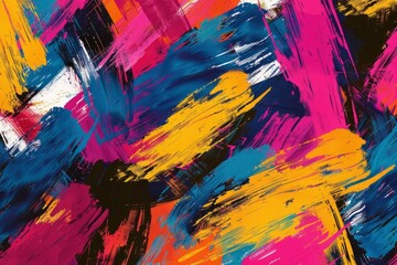 Naklejka premium Artistic brush strokes in a haphazard colorful pattern
