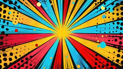 Dynamic Pop Art Explosion with Vivid Colors and Comic Book Style