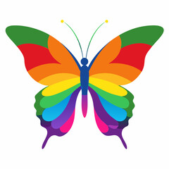 Colorful butterfly vector illustration and svg