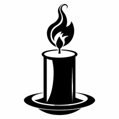 Unity candle line art vector illustration