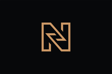 initial letter N iconic abstract symbol, letter N infinity logo, letter N chain link logo, letter N modern corporate business logo, letter N outline logomark