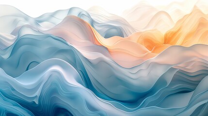 Obraz premium Abstract Blue and Orange Waves