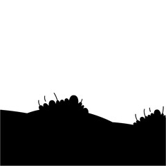 Obraz premium Silhouette Grass Mound Background Vector Hand drawn 