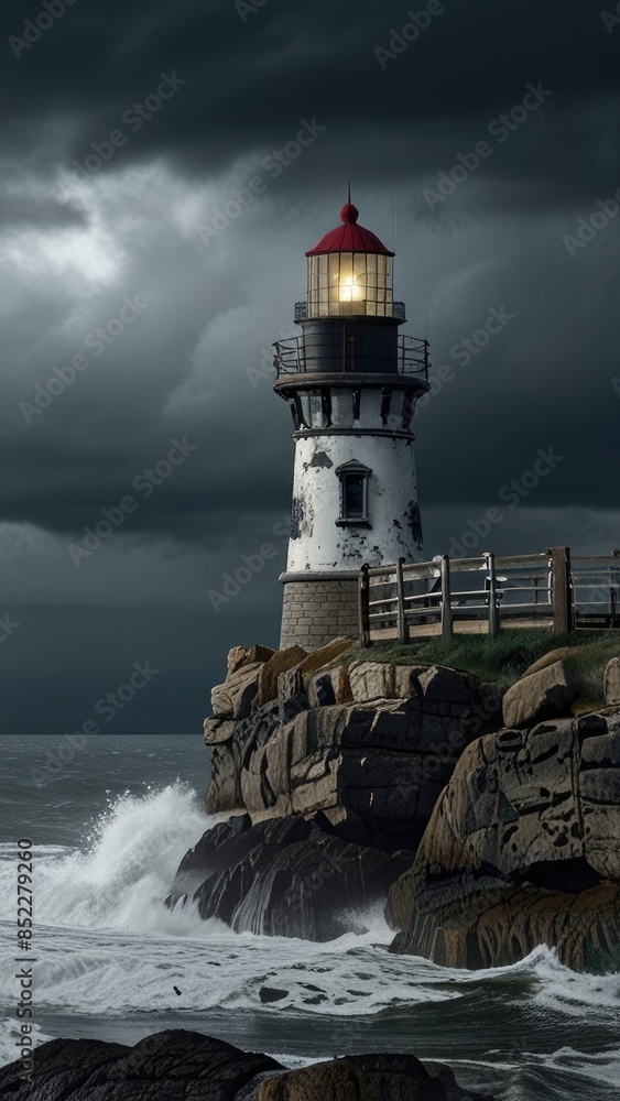 Wall mural lighthouse on the coast of state