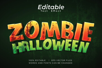 zombie halloween text effect