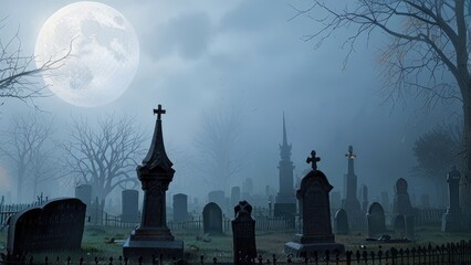 Fototapeta premium scene with church and moon