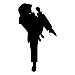 Girl Martial Art Silhouette