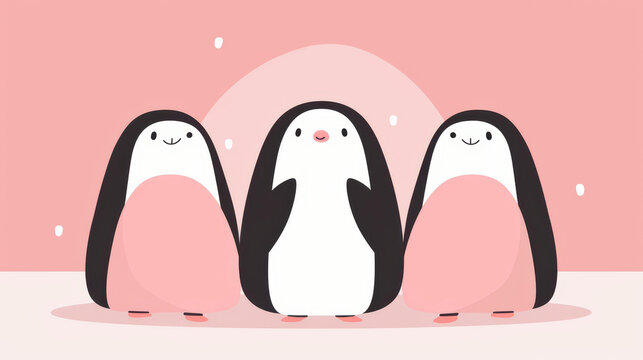 Des lapins mignons debout sur leurs pattes, illustration propre et moderne.