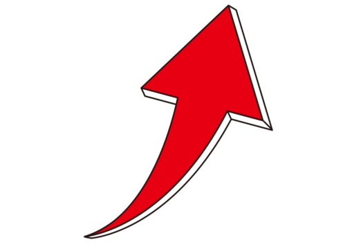 矢印,上昇,成長,上がる,アップ,伸びる,回復,効果,増加,上昇中,急成長,上向き,急上昇,成績,業績,レベルアップ,売り上げ,アイコン,売上アップ,方向,強調,右肩上がり,好景気,ワンポイント,伸び率,上,向上,拡大,記号,マーク,増大,カーブ,曲線,向き,演出,イメージ,シンプル,イラスト,素材,ポイント,商用フリー,フリー素材,レベル