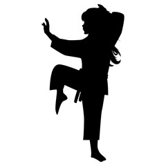 Girl Martial Art Silhouette