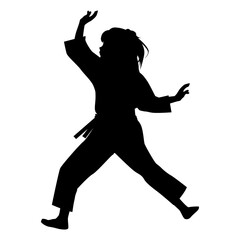 Girl Martial Art Silhouette