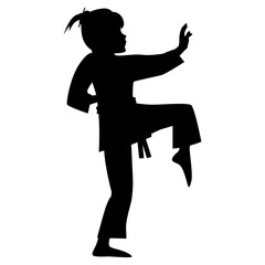 Girl Martial Art Silhouette