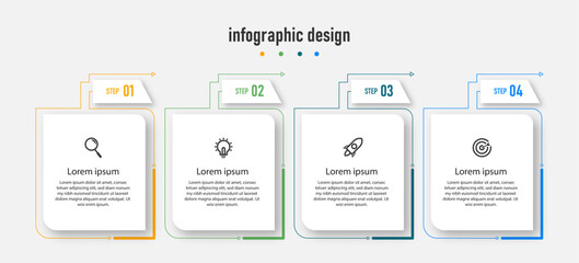 Business infographics template. timeline with 4 steps, options. can be used for workflow diagram, info chart, web design. vector illustration.