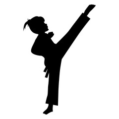 Girl Martial Art Silhouette