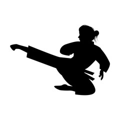 Girl Martial Art Silhouette