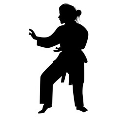 Girl Martial Art Silhouette