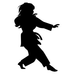 Girl Martial Art Silhouette