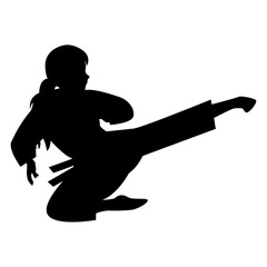 Girl Martial Art Silhouette