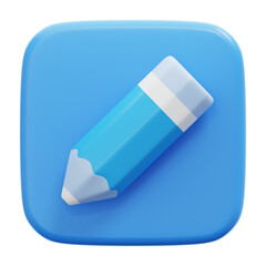 PENCIL 3D ICON ILLUSTRATION