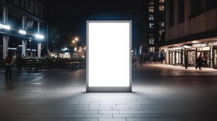 Showcase advertising offers with a blank clean screen or signboard mockup in public areas for effective promotions.
