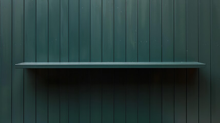Transform your kitchen with green wall panelling and a stylish wooden shelf, creating a cozy yet chic space.