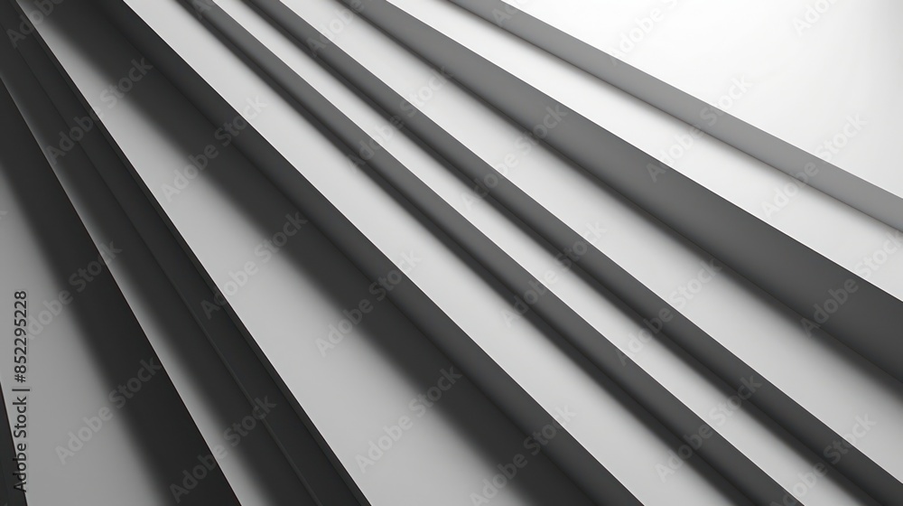 Poster abstract design with monochromatic black and white stripes converging at a point, creating a 3d effe