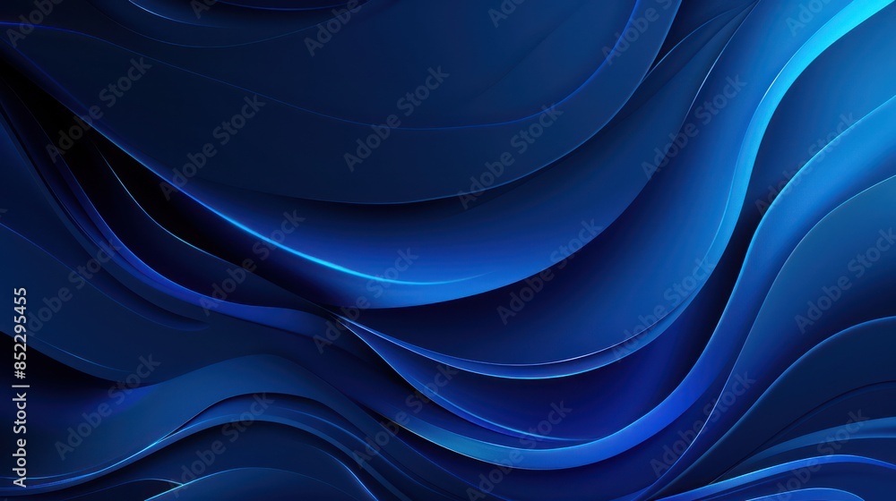 Aufkleber modern abstract design of flowing blue waves with a smooth gradient and a glossy finish