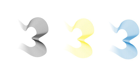 Abstract colorful gradient smooth wave isolated on a white background. Set of wavy futuristic lines with gradient. Vector elements for technology backgrounds, wallpapers, website designs.