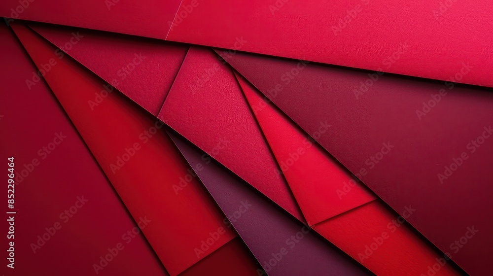 Aufkleber vibrant red sheets of paper arranged in a geometric pattern creating a sense of abstract art and mod