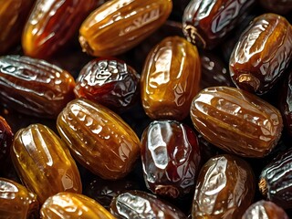 dates close up. date palm background. Date palm on a traditional craftsman market.Horizontal image.